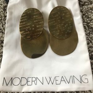 Modern Weaving gold earrings